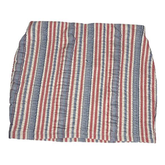 Unbranded Womens Striped Mini Skirt Size 30 Multicolor‎ Quilted Stretchy Pull On - Picture 2 of 3